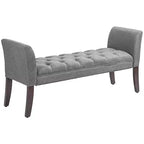 Banc de bout de lit capitonné avec revêtement en tissu