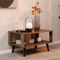 Table basse Table basse rétro de style Mid-Century avec rangement et étagère ouverte