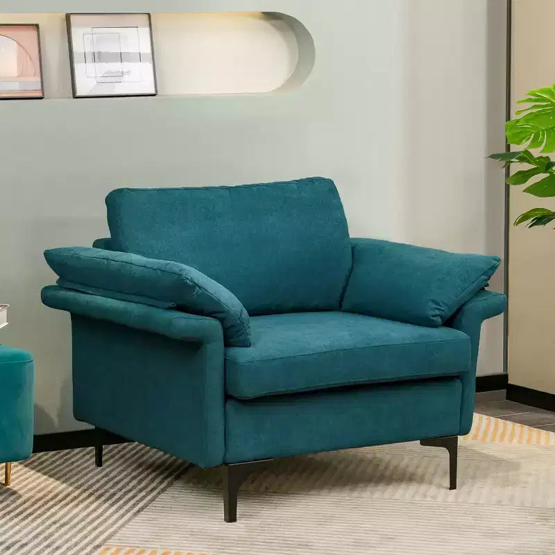 Fauteuil d'appoint en tissu moderne, canapé simple rembourré