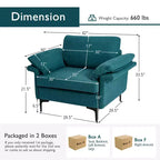 Fauteuil d'appoint en tissu moderne, canapé simple rembourré
