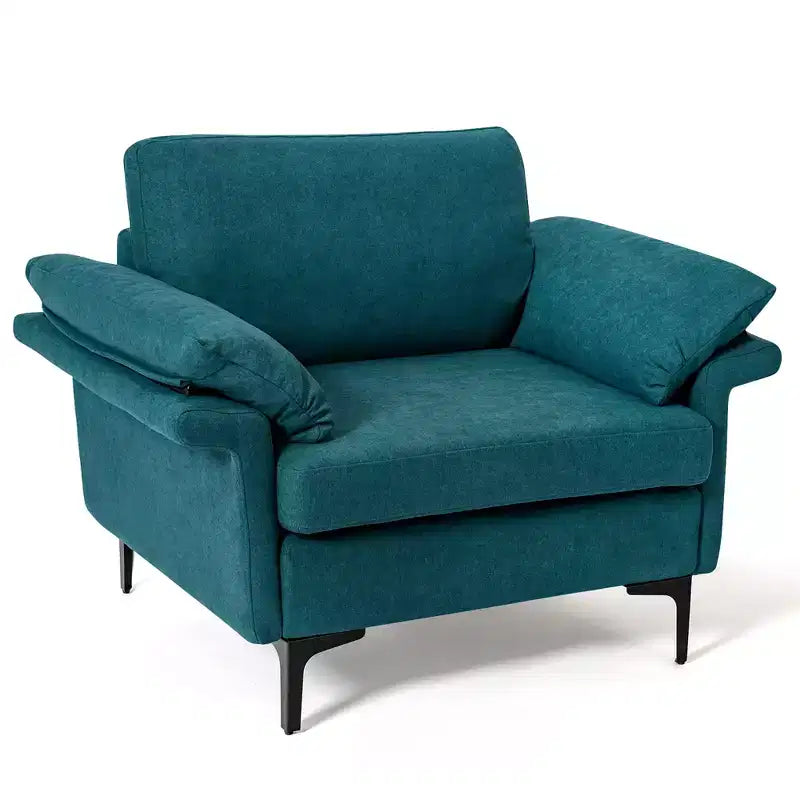 Fauteuil d'appoint en tissu moderne, canapé simple rembourré
