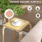 Tabourets carrés colorés, tabourets en bois empilables avec patins antidérapants en feutre