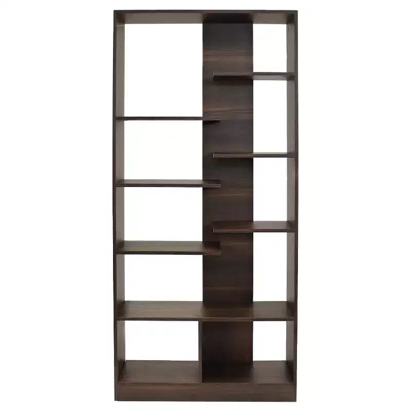 Étagère à Livres Ouverte à 9 Niveaux avec Tablettes Décalées pour l'Intérieur