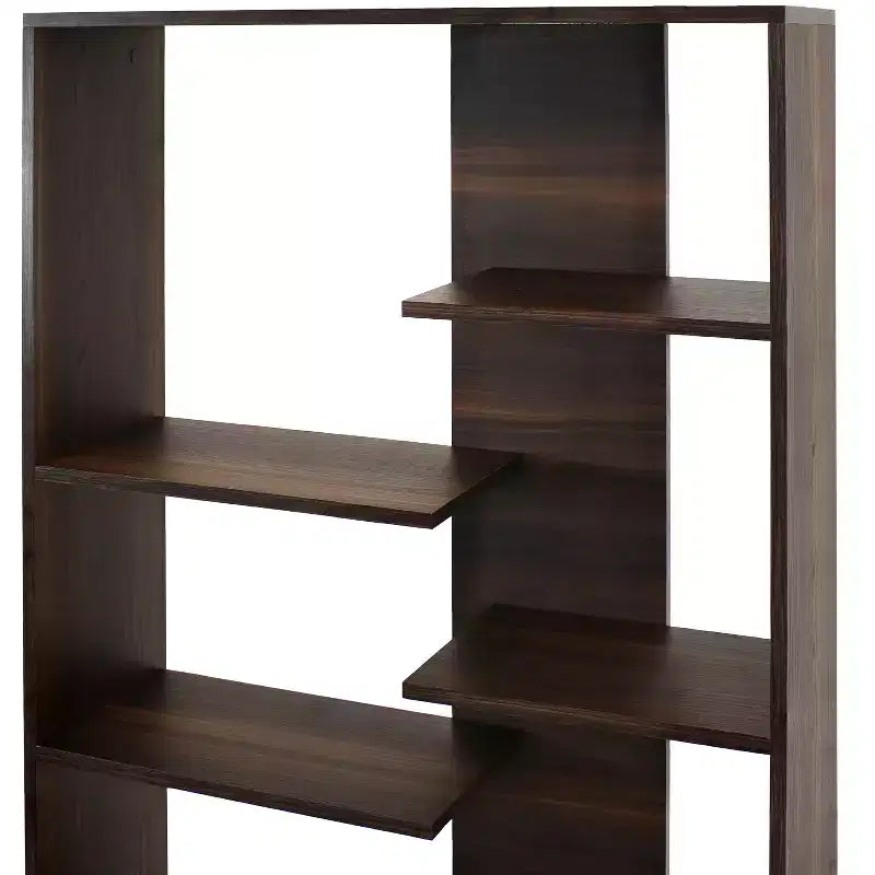 Étagère à Livres Ouverte à 9 Niveaux avec Tablettes Décalées pour l'Intérieur