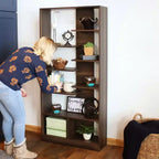 Étagère à Livres Ouverte à 9 Niveaux avec Tablettes Décalées pour l'Intérieur