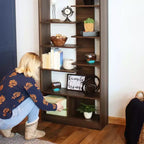 Étagère à Livres Ouverte à 9 Niveaux avec Tablettes Décalées pour l'Intérieur