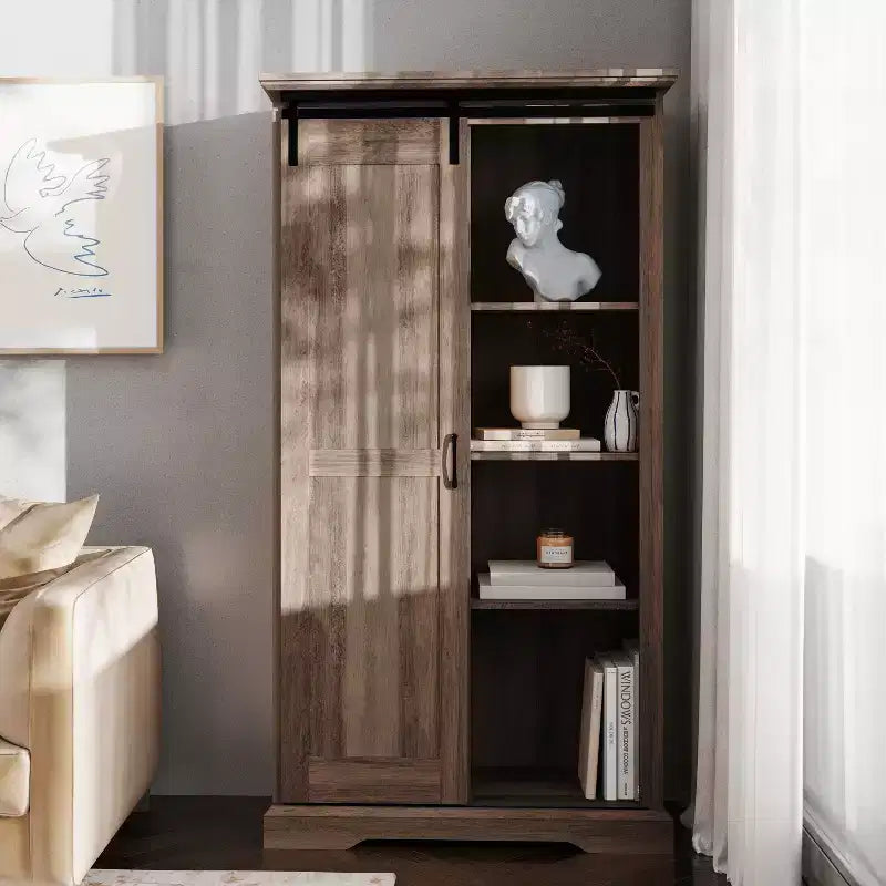 Meuble de rangement de ferme avec porte coulissante de style grange