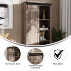 Meuble de rangement de ferme avec porte coulissante de style grange