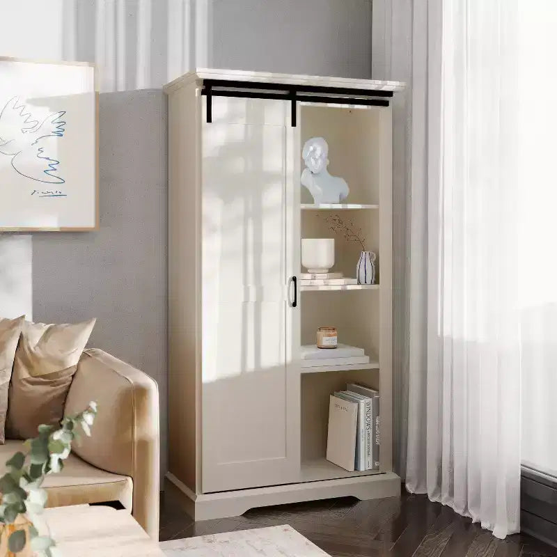 Meuble de rangement de ferme avec porte coulissante de style grange
