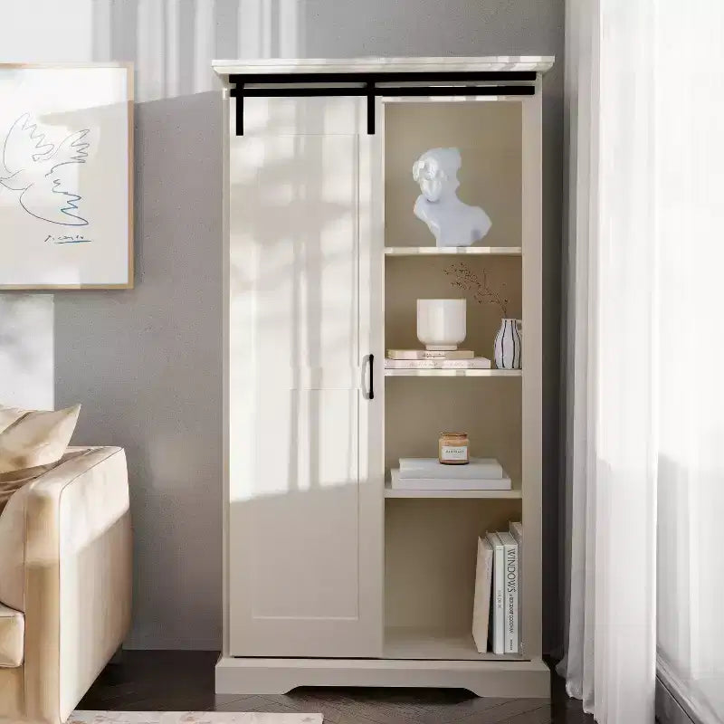 Meuble de rangement de ferme avec porte coulissante de style grange
