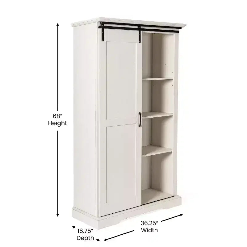 Meuble de rangement de ferme avec porte coulissante de style grange