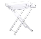 Designstyles Acrylic Foldable Tray Side Table with Handles, Luxurious Home Decor Accent, Perfect for Convenient and Portable Tabletop Space