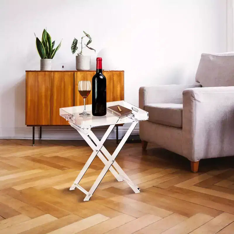 Table d'appoint pliable avec poignées, accessoire de décoration intérieure luxueux