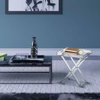 Table d'appoint pliable avec poignées, accessoire de décoration intérieure luxueux
