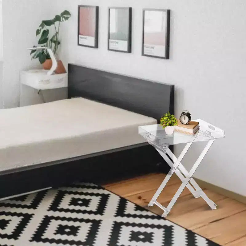 Table d'appoint pliable avec poignées, accessoire de décoration intérieure luxueux